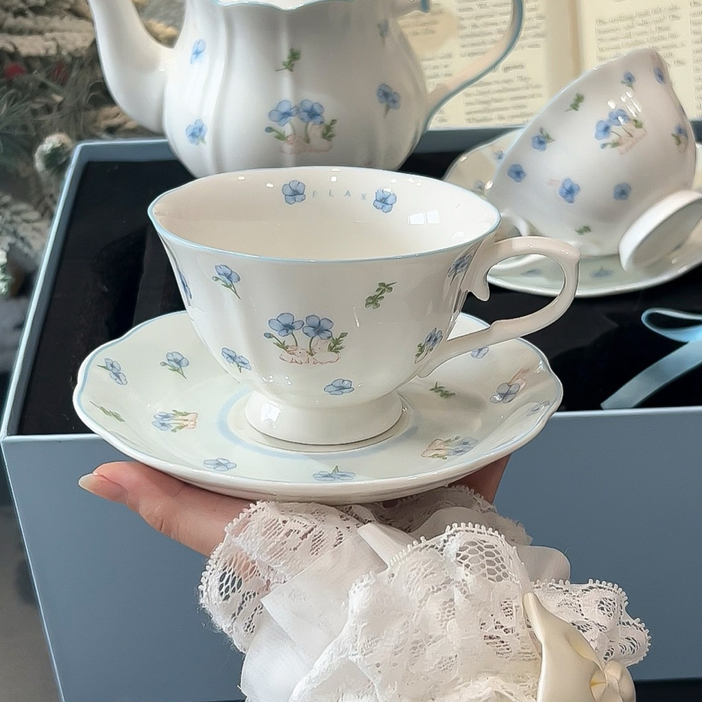 LIVINSTORE Paddington Set Mug Aesthetic Korean Style Tea Cup/Cangkir Teh Vintage/Cangkir Teh Mewah P