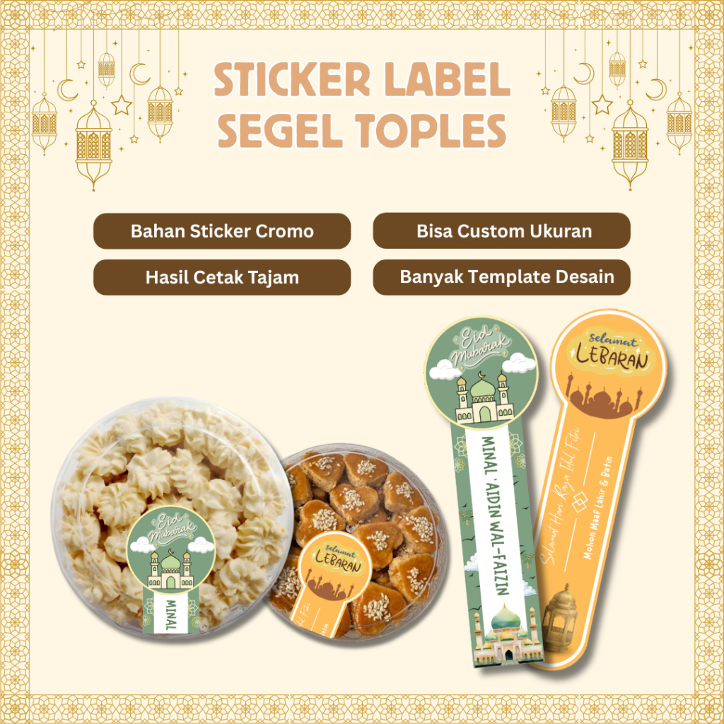 Sticker Label Segel Toples Kue Kering Untuk Ramadan Dan Idul Fitri