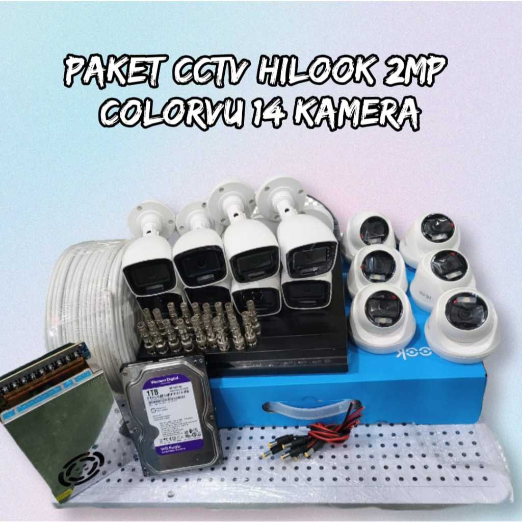 Paket kamera cctv hilook colorvu 14 kamera