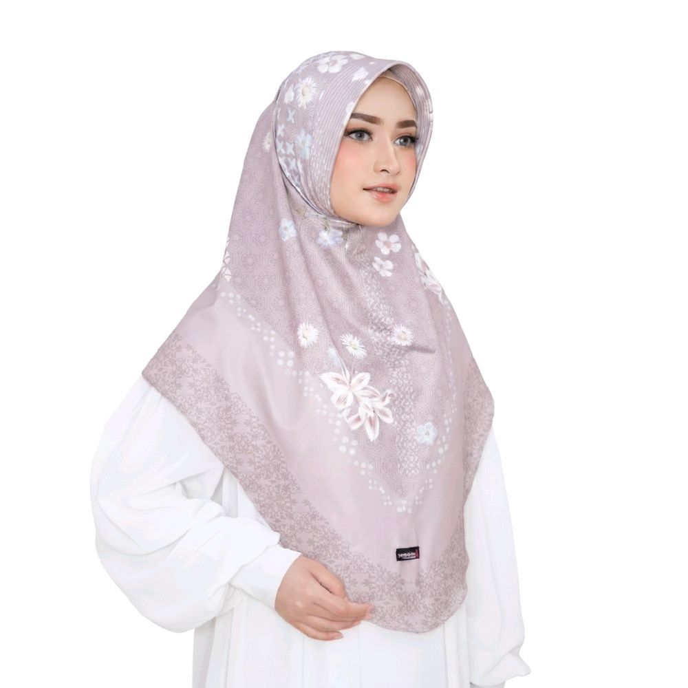 ALFIYAH | Hijab Bergo Jumbo Terbaru Bunga Printing Sublim XL Floral Ukuran 80x90cm Motif Terbaru Ins