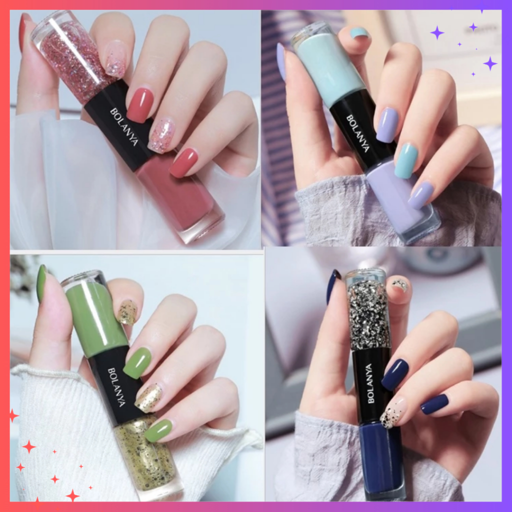 BOLANYA Kutek 2 in 1 Nail Polish Non Peel Off Cat Kuku Kutek Korea Nail Art - KU001