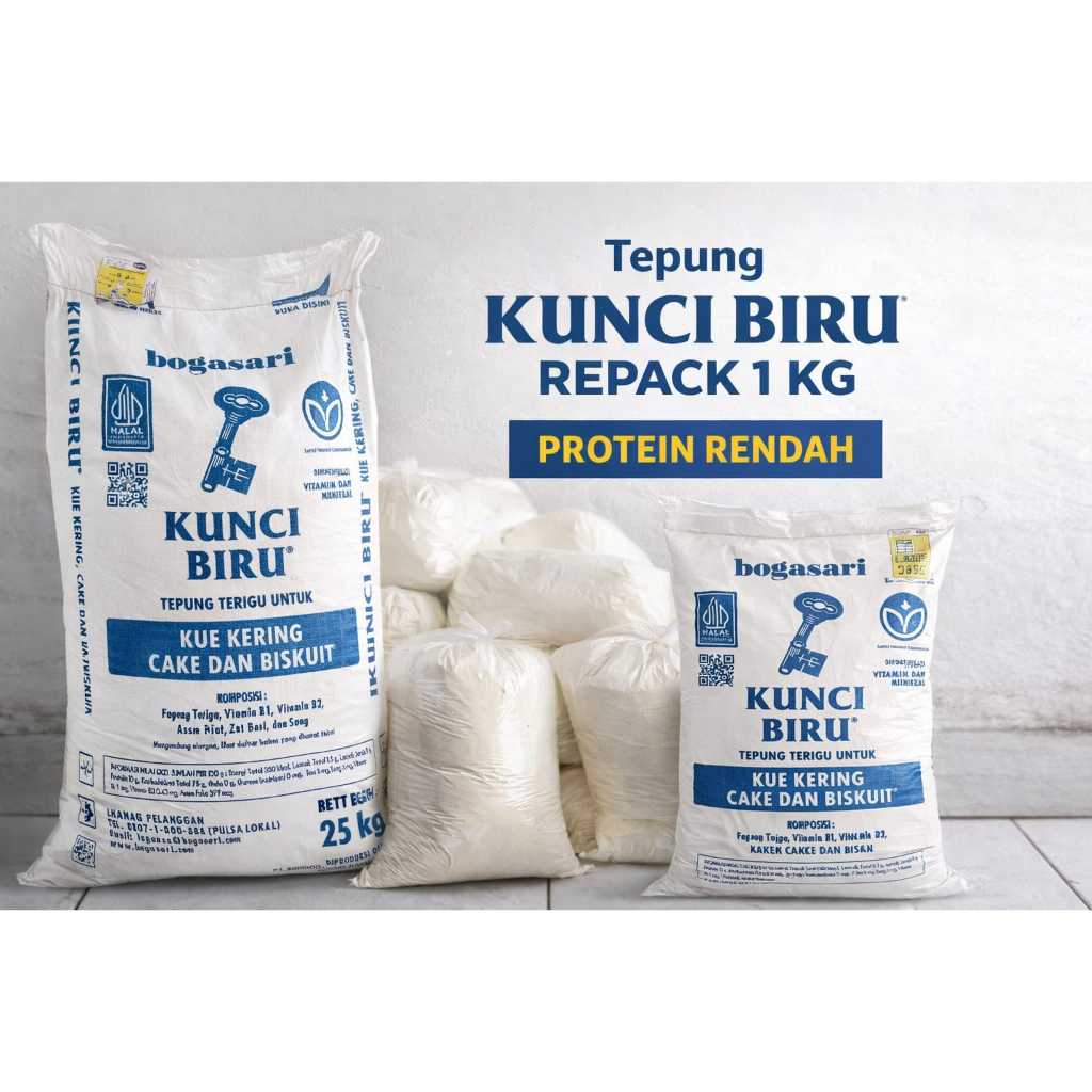 tepung terigu kunci biru repack 1kg