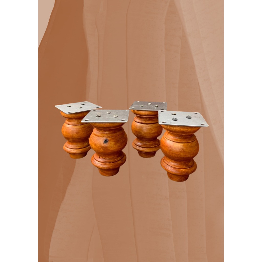 kaki kayu sofa bulat 10 cm