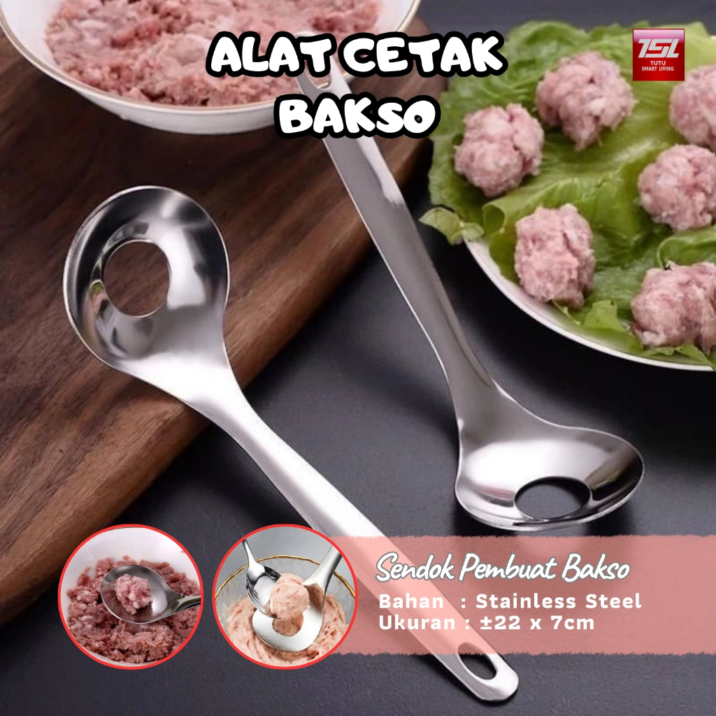 TUTU Sendok Cetakan Bakso Stainless Steel / Sendok Cetakan Bakso Bulat / Sendok Pembuat Bakso