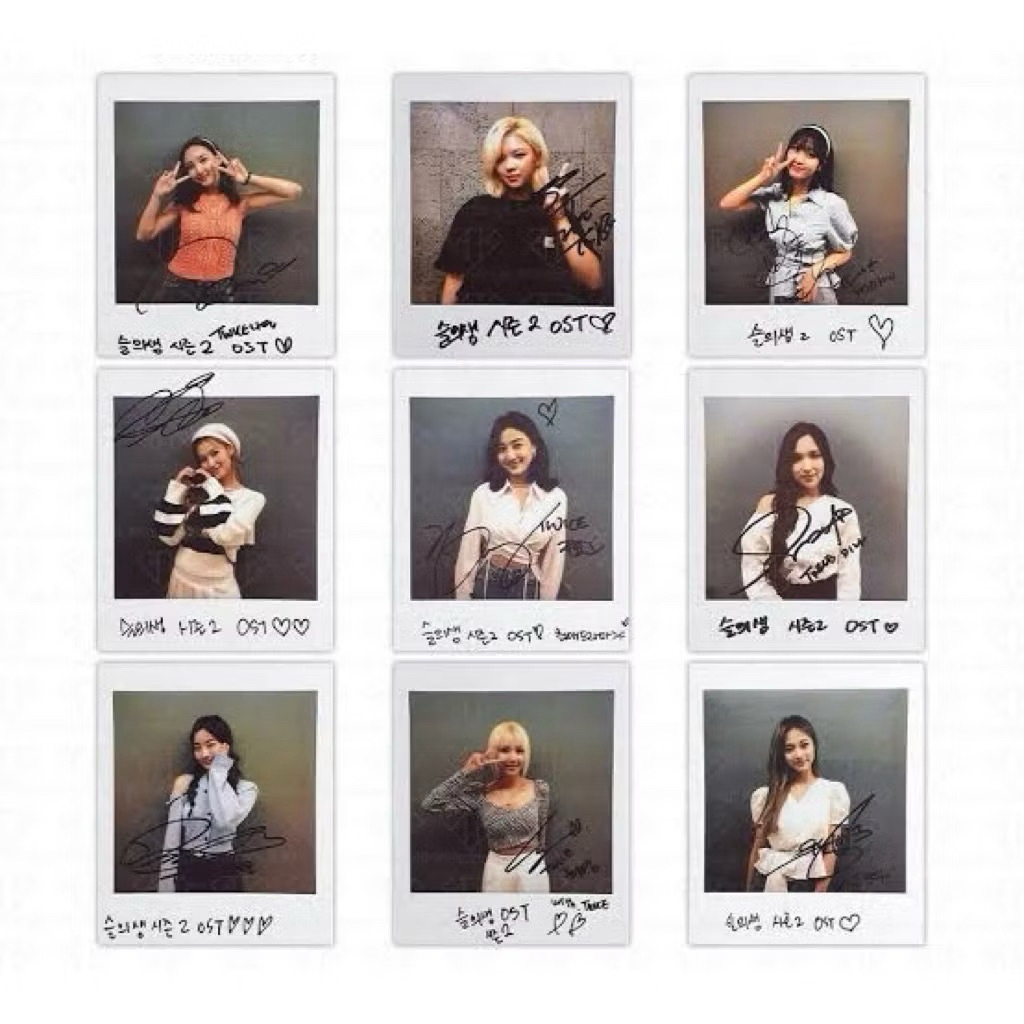 TWICE Signed Polaroid SET (9 PCS)
