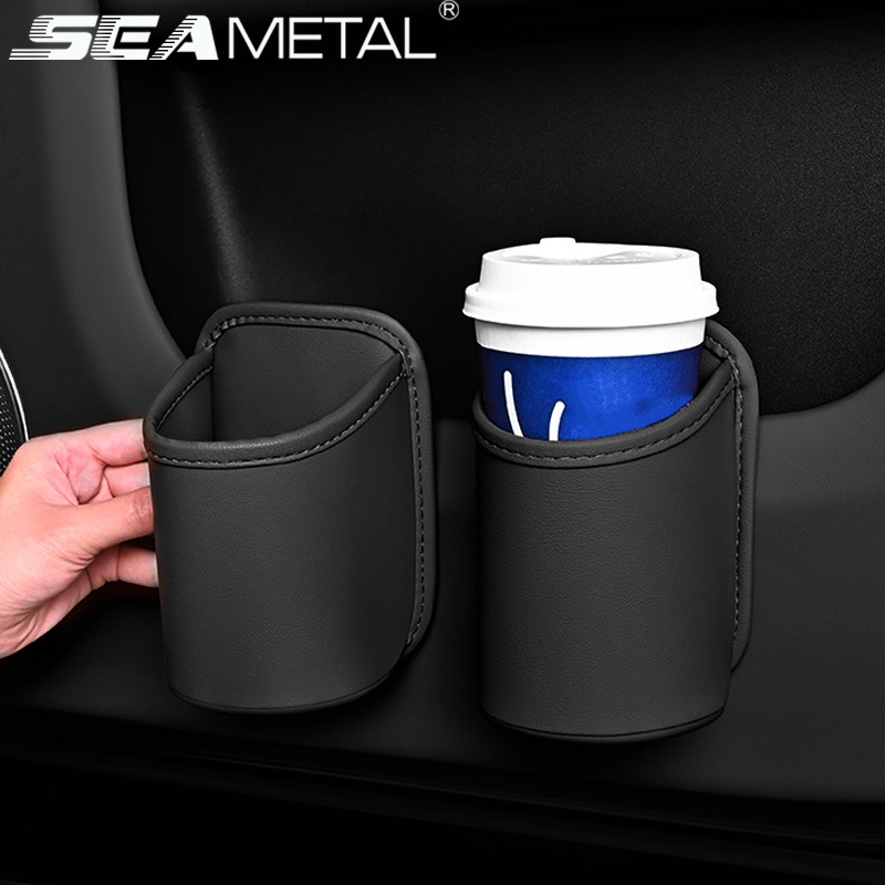 READY 2PCS Tempat Botol Mobil Kulit Tempel Gantung Dudukan Bentuk Tempat Gelas Botol Asbak Minuman
