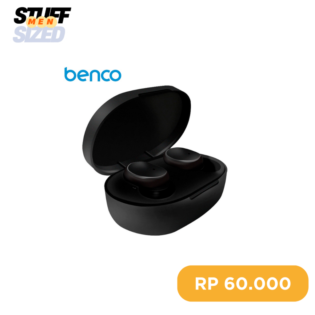 BENCO TWS Headset Bluetooth 5.0 HD Earphone Wireless Touch IPX4 Anti Air dapat Case Charging