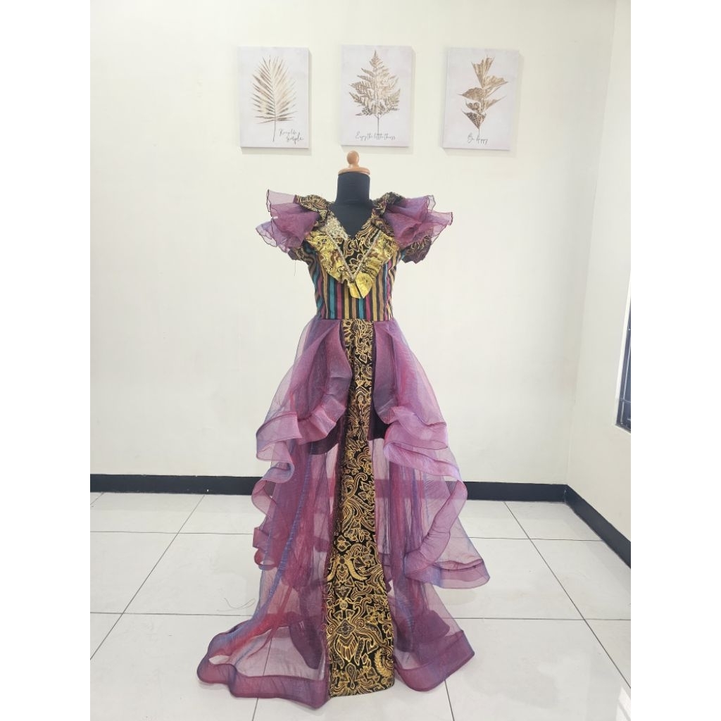 Gaun Pesta Batik Modern Anak PRELOVED