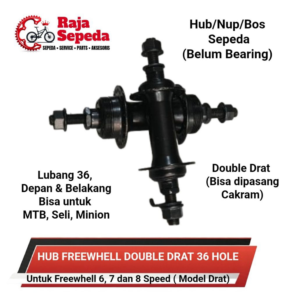 HUB NAP BOS SEPEDA DOUBLE DRAT 36 HOLE MTB SELI MINION FEDERAL