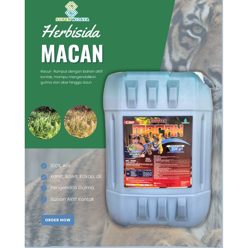 macan 338 sl 20 liter, Racun rumput ampuh dan efektif membasmi gulma berdaun lebar