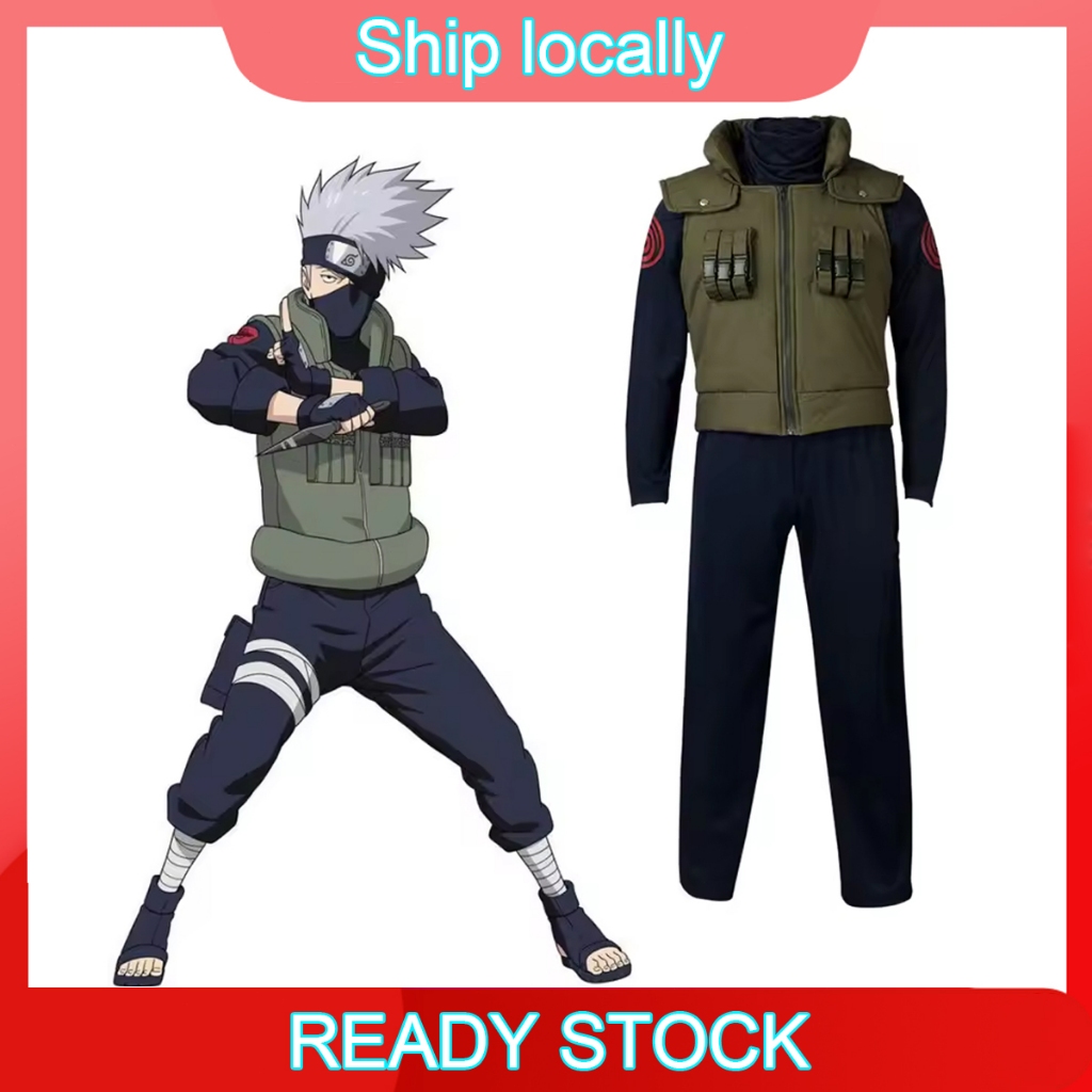 Kostum Cosplay Rompi Hatake Kakashi Halloween Anime Atasan dan Celana