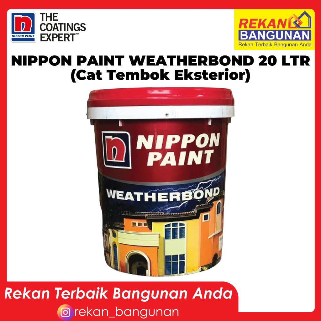 Cat Tembok Ekterior | Nippon Paint Weatherbond 20 ltr - Brilliant White