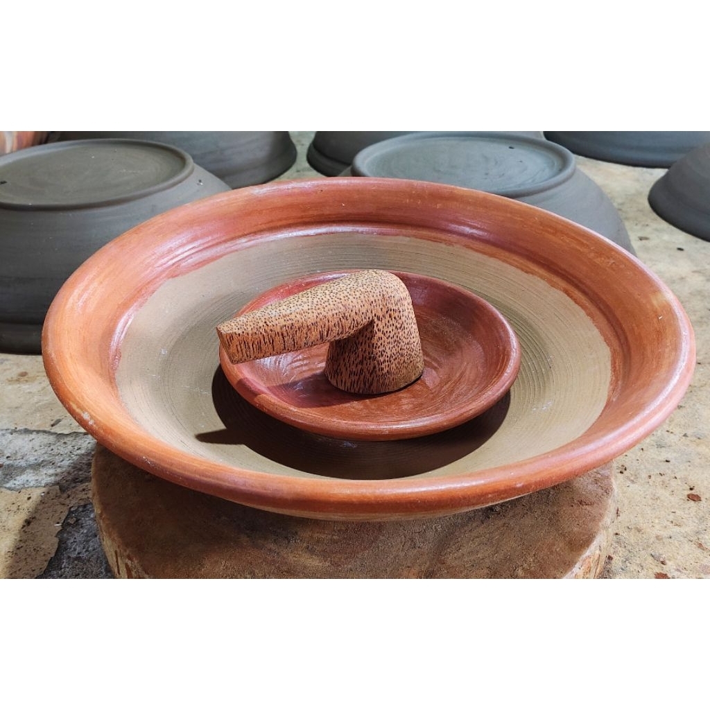 cobek tanah liat jumbo 43cm