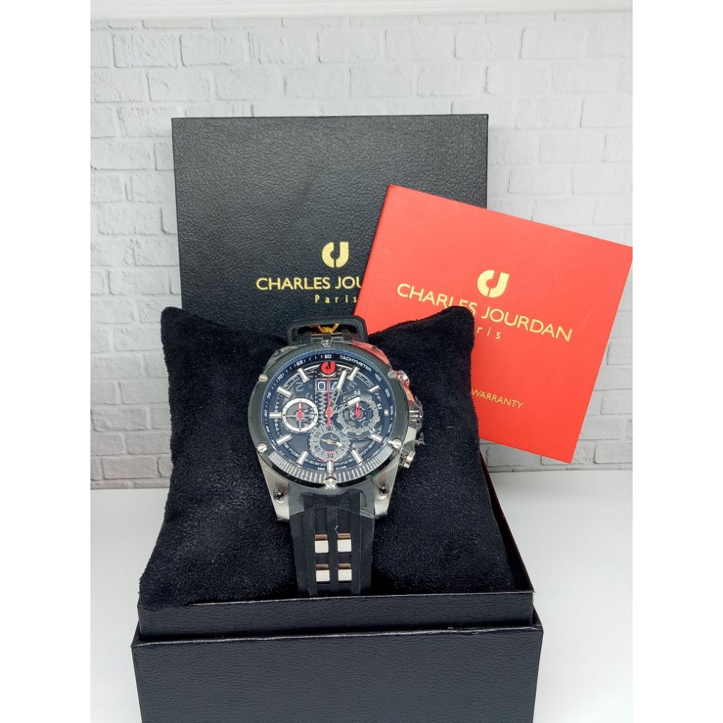 Jam tangan analog pria CHARLES JOURDAN CJ1036-1332C garansi resmi original 1thn