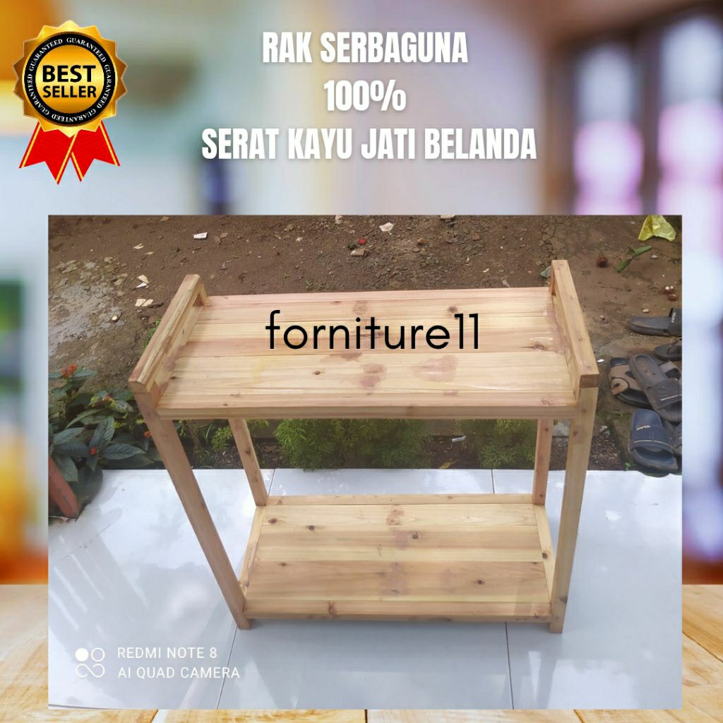 Rak serbaguna serat kayu jati belanda