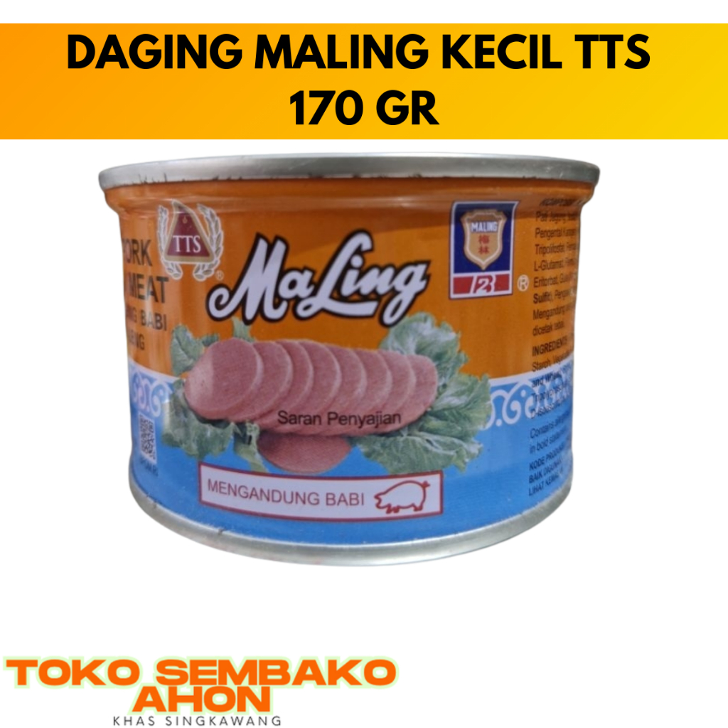 DAGING KALENG MALING TTS KECIL 170 gr / Pork Meat Babi 170 gr / Daging Babi Kaleng / Maling Pork Kal