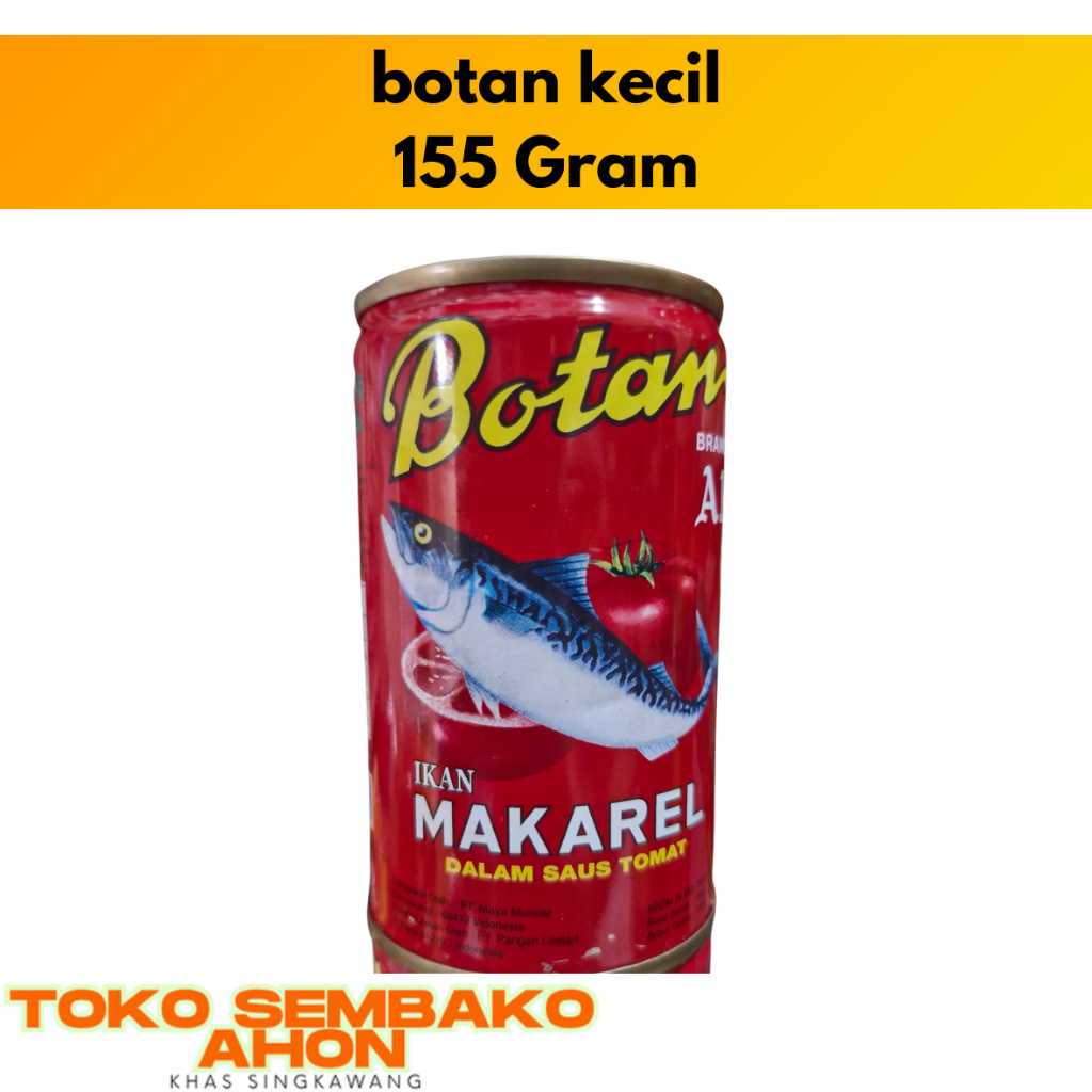 Botan Sarden Ikan Makarel (KECIL) Saus Tomat 155 gr / MACKEREL BOTAN KECIL / Sarden Botan Kaleng Kec