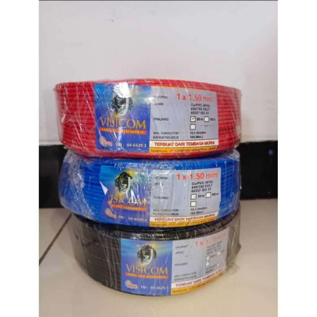 kabel VISICOM 1x1,5 50 meter kabel NYA 1x1,5 50 meter visicom