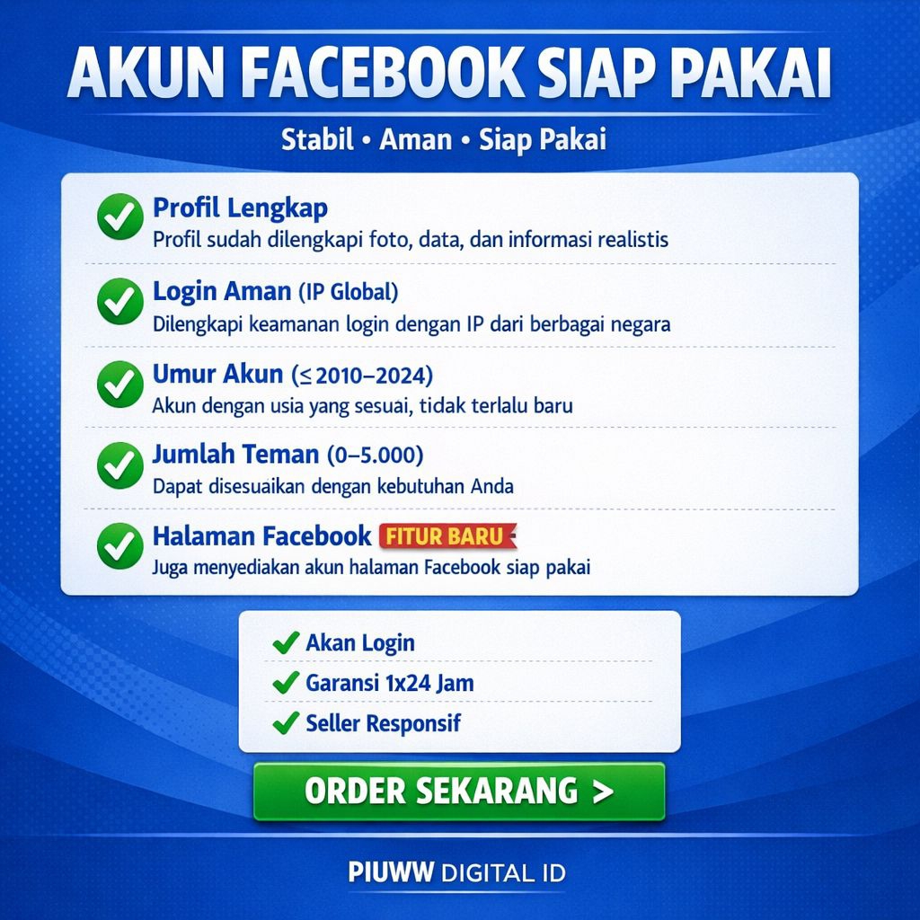 SEPAKET AKUN FACEBOOK+HALAMAN SIAP PAKAI  AKUN FACEBOOK TUA