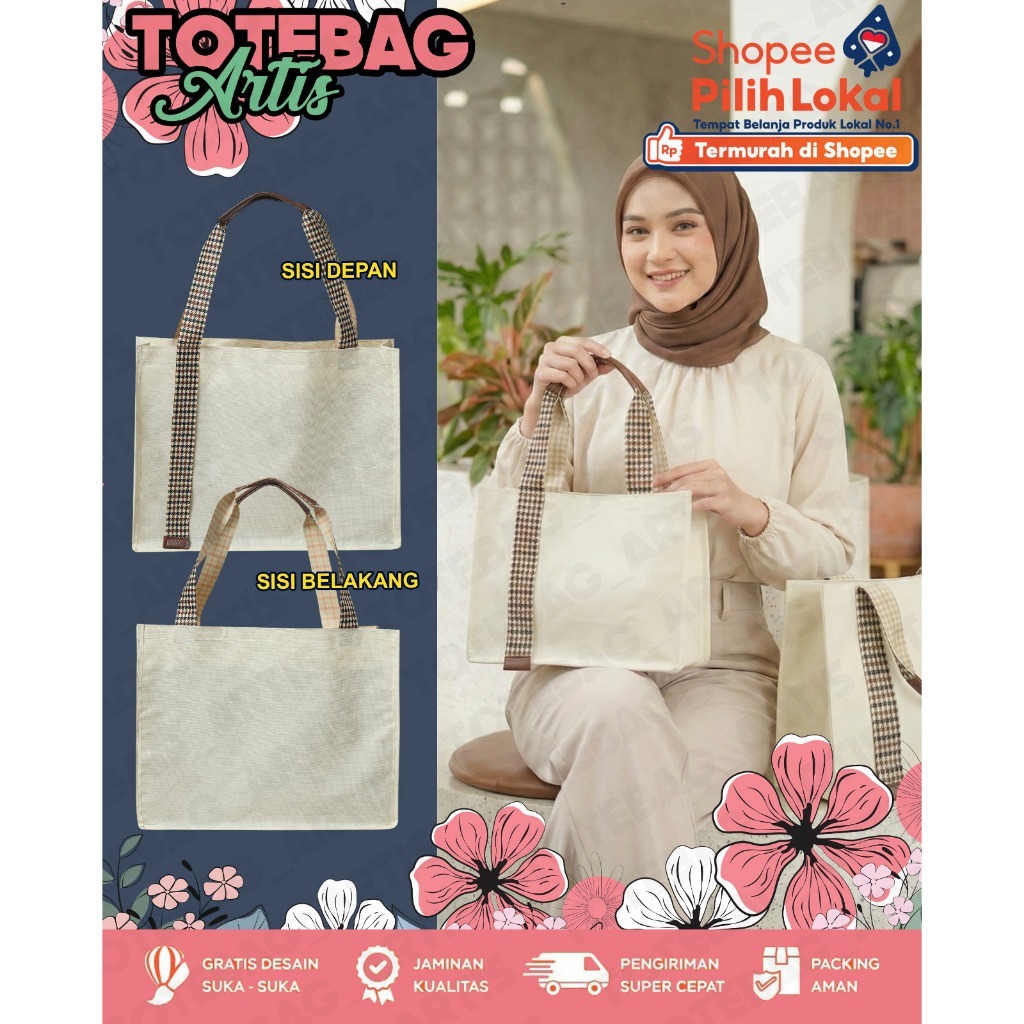 Totebag kanvas sovenir - Tas Seminar Kanvas - Tas Sovenir - Tas Kanvas POLOS