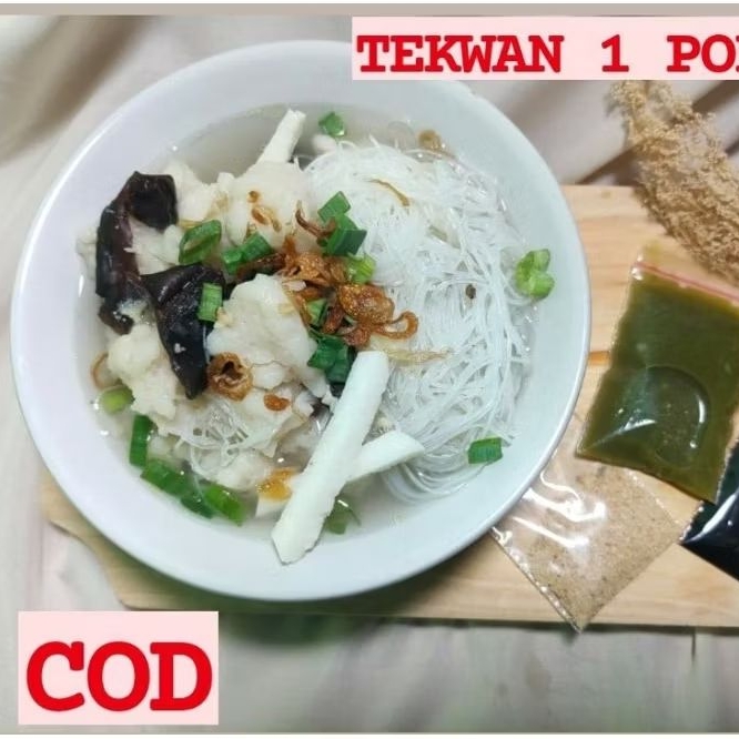 TEKWAN IKAN TENGGIRI 1 PORSI LENGKAP / TEKWAN PALEMBANG INSTAN / TEKWAN ASLI PALEMBANG / TEKWAN KUAH