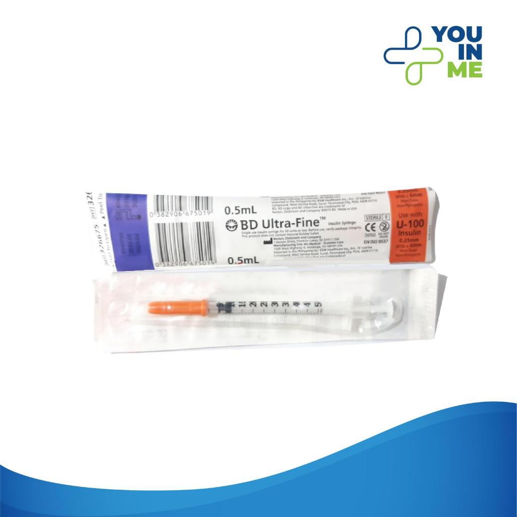 BD Ultrafine Spuit Insulin 0,5ml - U100 / Insulin Syringe 0,5 ml / Disposable @Per PCS