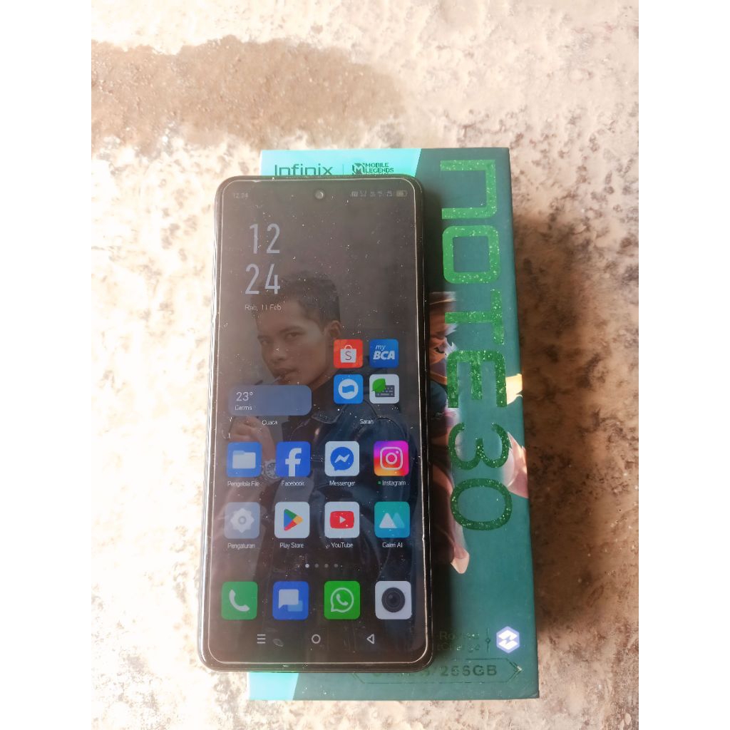 Infinix Note 30 Ram 8+8 Gb Internal 256GB Prosesor Helio G99 layar NFC Bekas Pakai Normal Lecet Paka