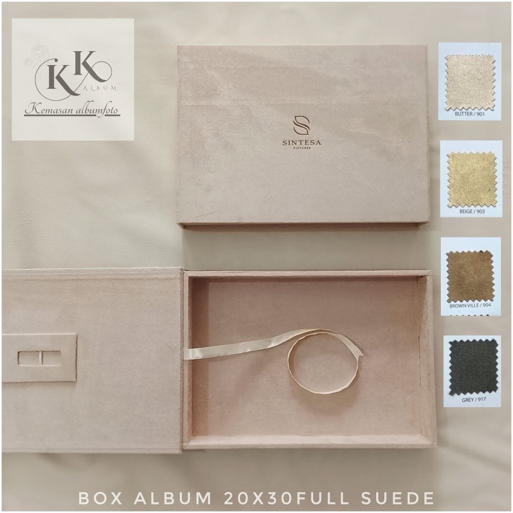 BOX ALBUM FULL REAL SUEDE UKURAN 20X30 & 30x30