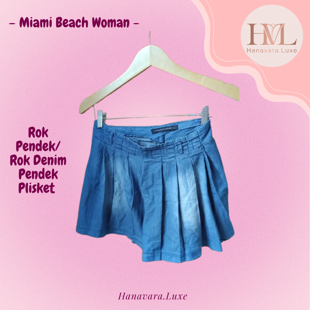 Celana Wanita Model Rok/Rok Pendek Model Celana/ Rok Denim Pendek Plisket (Pleated Denim Mini Skirt)