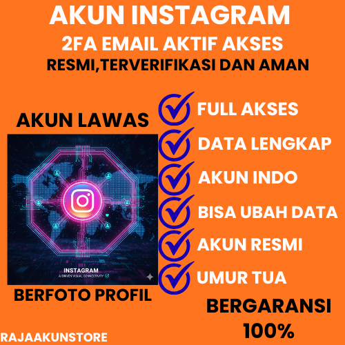 AKUN INSTAGRAM TUA/OLD 2FA EMAIL FULL AKSES LOG IN 2K - 10K FOLLOWERS