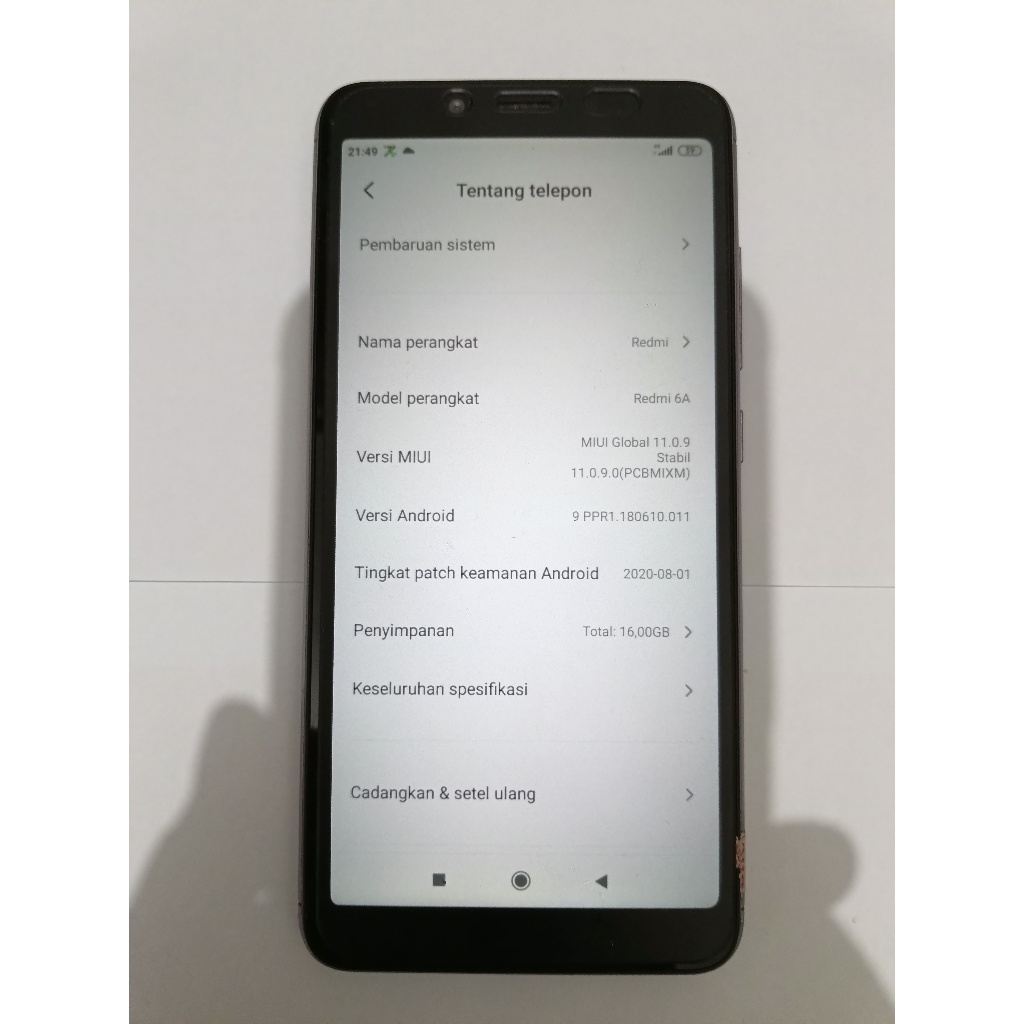 Xiaomi Redmi 6a 3/32Gb Handphone Second Garansi