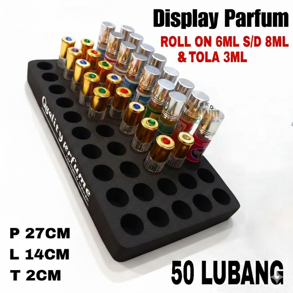 Display Tatakan Parfum Roll on 50 Lubang