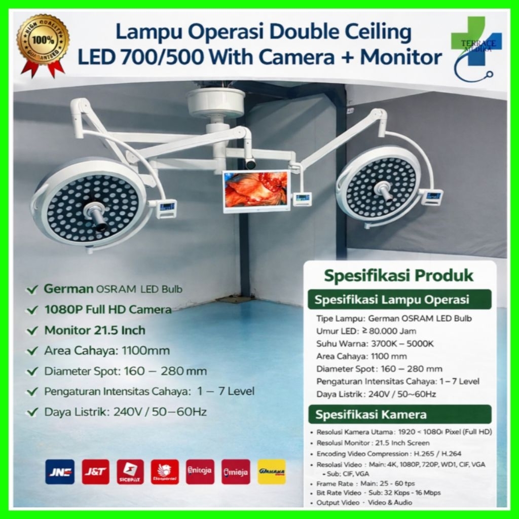 Lampu Operasi Double Ceiling / Lampu Operasi Bedah / Lampu Operasi LED 700/500 / Lampu Operasi Doubl