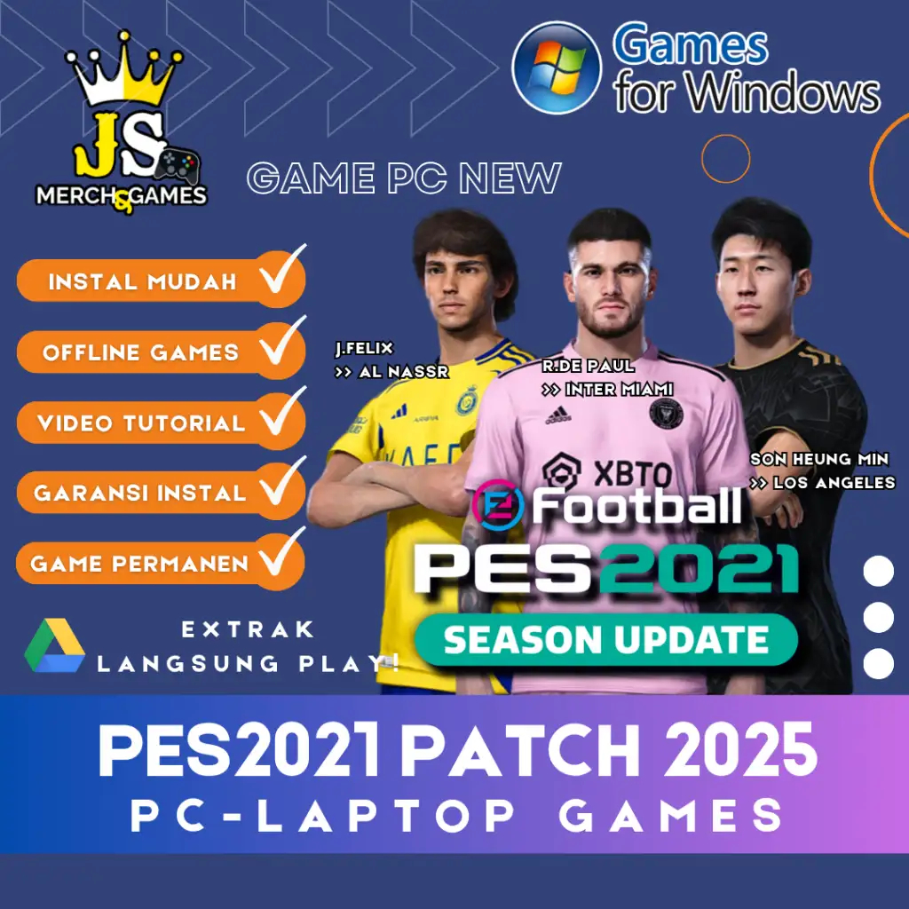 PES 2021/PES 2021 PATCH 2025/ SEASON UPDATE/ PES 2021 PC/VIA GOOGLE DRIVE