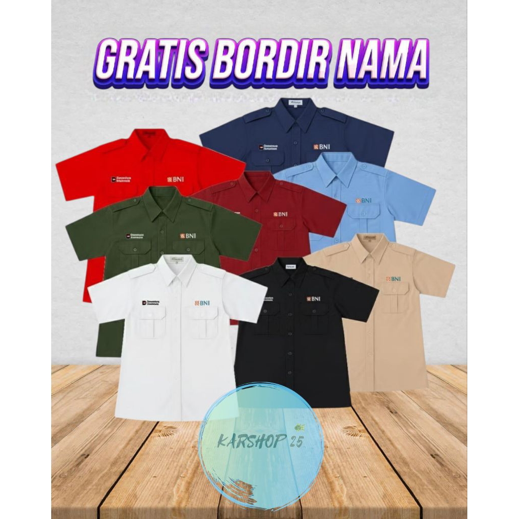 SERAGAM DANANTARA BNI LENGAN PENDEK TERBARU ATASAN BAJU BNI KEMEJA DANANTARA BNI ATASAN BAJU BNI SER