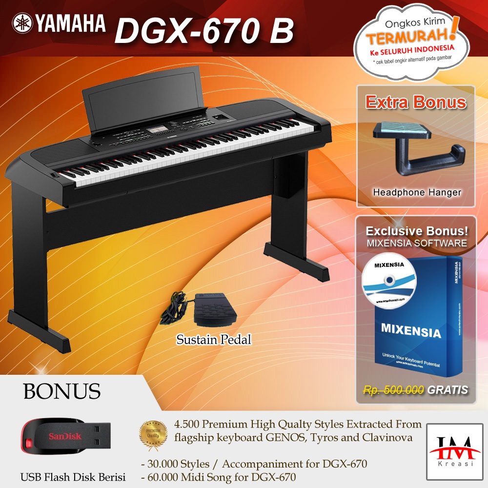 Yamaha DGX670 / DGX 670 Digital Piano (penerus DGX660 660)
