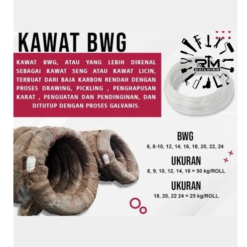 Kawat BWG Putih/kawat jemur/kawat bwg anti karat/HARGA 1 KG / Kawat Galvanis Eceran Per Kg Dengan Be