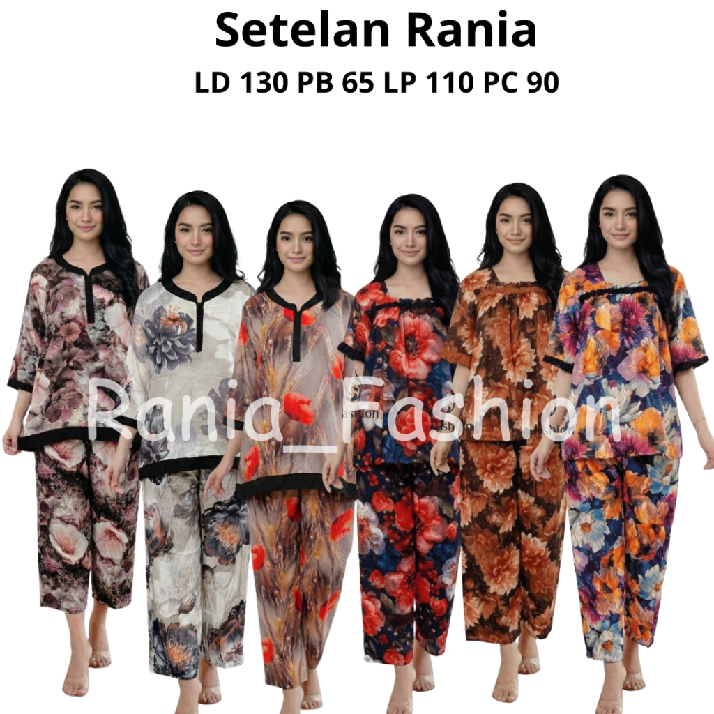 Daster Rania Fashion Motif SETELAN  RANIA Viral Terbaru