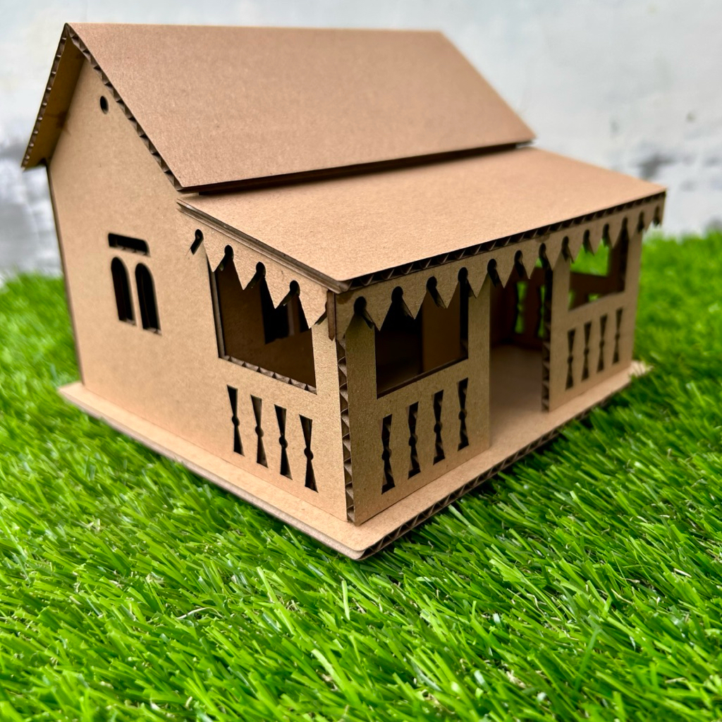 Prakarya Miniatur Rumah Kardus - Maket Miniatur Rumah Betawi