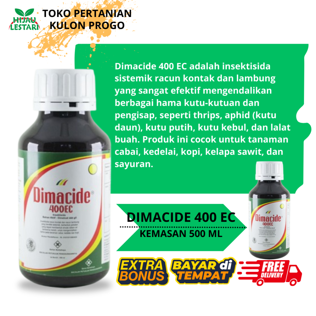 INSEKTISIDA DIMACIDE 400 EC 500ML Mengendalikan Hama Tanaman Sistemik Dimetoat