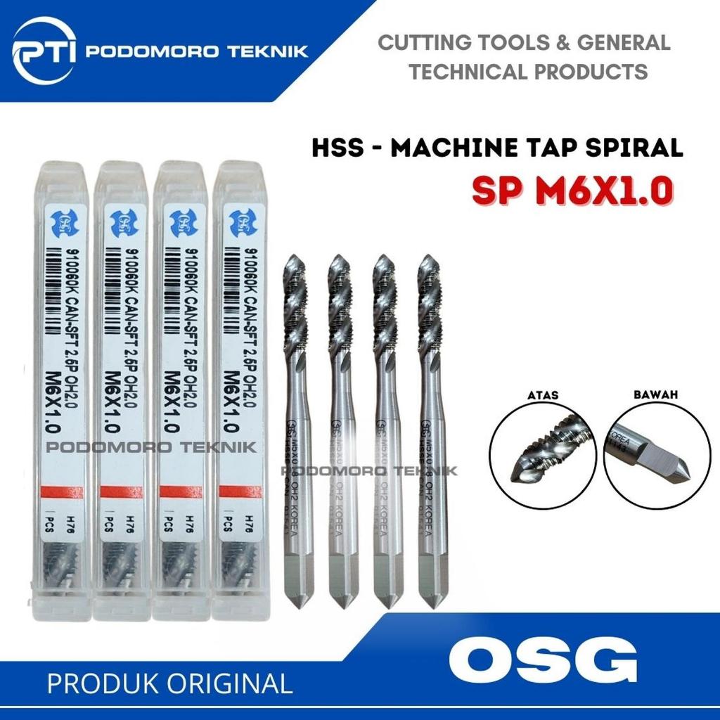 OSG Tap Mesin Spiral M6X1 HSS Korea Machine Tap Spiral M6 x 1 HSS OSG Korea