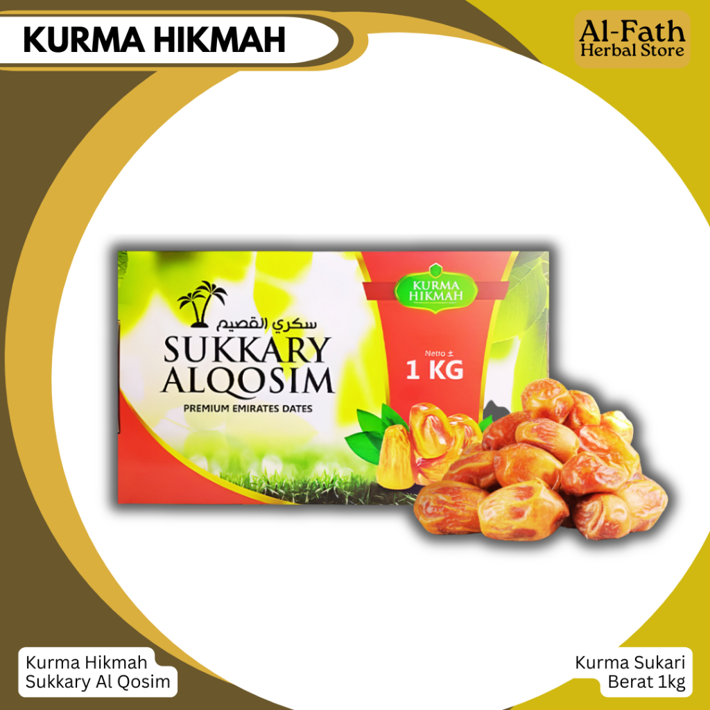 Kurma Hikmah Sukari 1kg Kurma Sukkary Alqosim Kualitas Premium Asli
