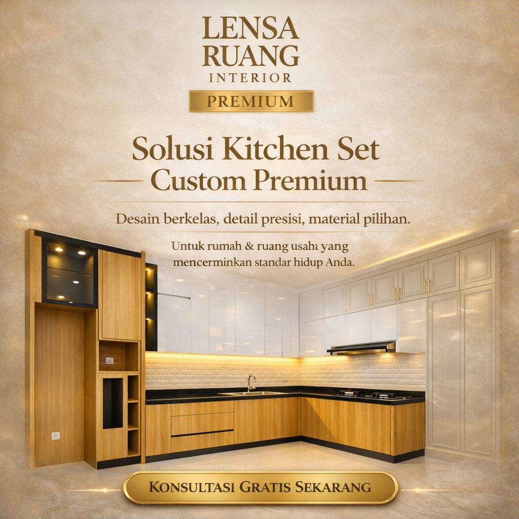 Kitchen Set Premium Custom Per Meter Kabinet Dapur Minimalis Modern Top Granit / Marmer