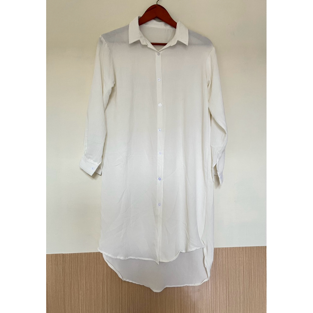 ***Preloved*** Tunik putih polos crinkle Airflow