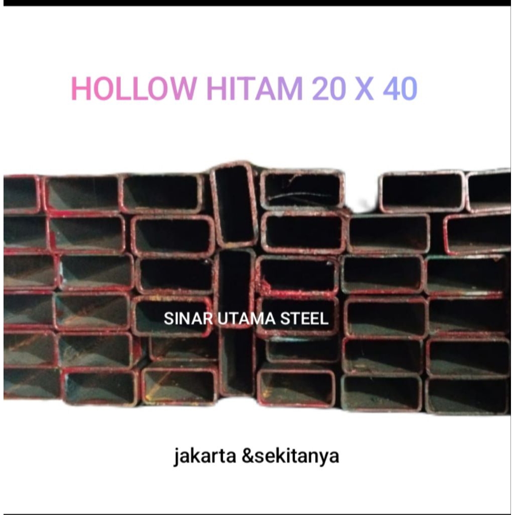Besi Hollow 20 x 40 x 1,0mm / Besi Hollo Hitam 2 x 4 x 1,3mm / Besi Hollow Hitam 20 x 40 x 1,5mm / B