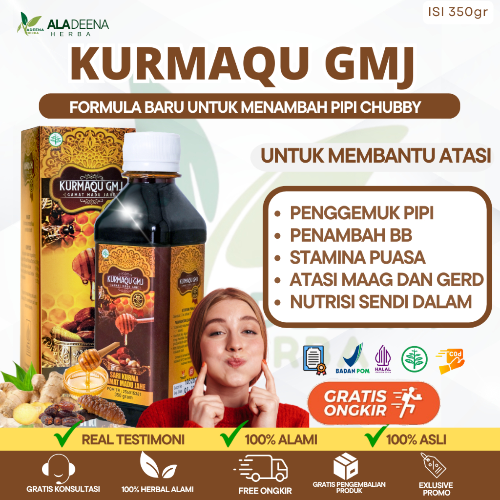 COD KURMAQU GMJ Obat penggemuk pipi Herbal penggemuk pipi tembem Pipi cabi/chaby dll Secara Alami