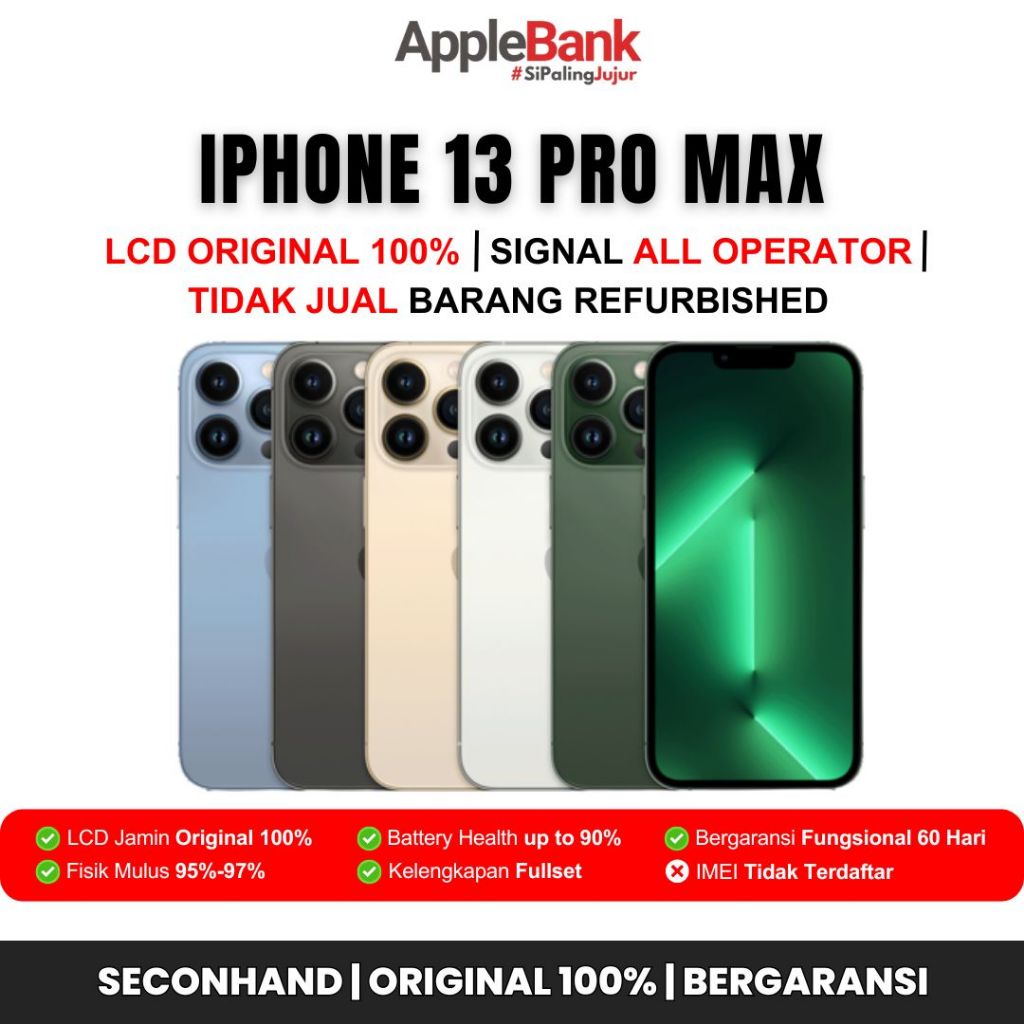iPhone 13 PRO MAX 128GB 256GB LCD 100% Original | No Refurbished | Fullset | Garansi 60 Hari