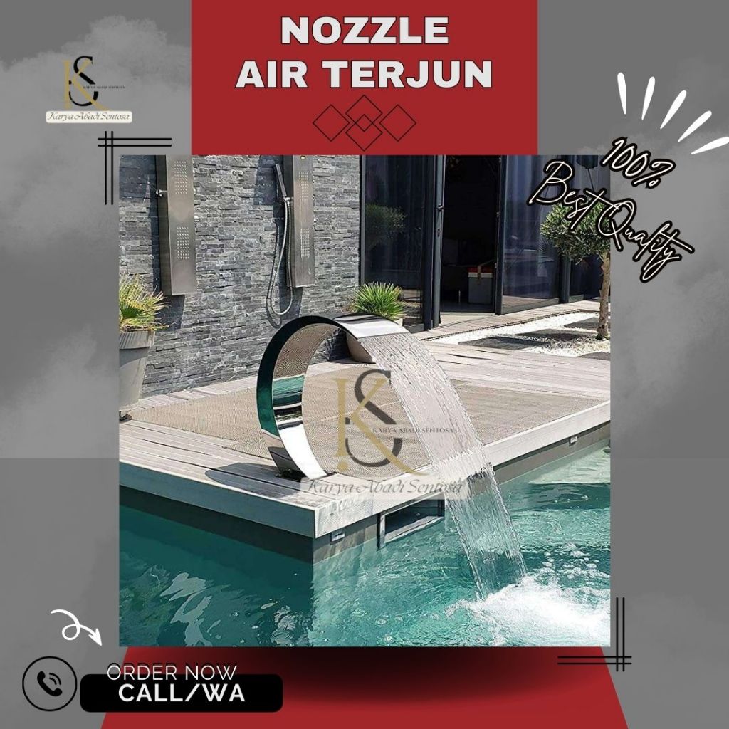 Nozzle Air Mancur Kolam Renang - Air Terjun Dekoratif Stainless Untuk Taman G1