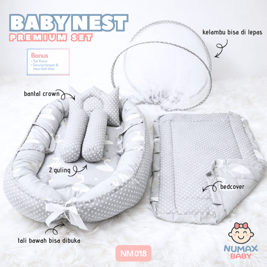 TEMPAT TIDUR BAYI SET BANTAL GULING / KASUR BAYI MODEL PERAHU SET MOTIF LUCU / KADO BAYI BARU LAHIR