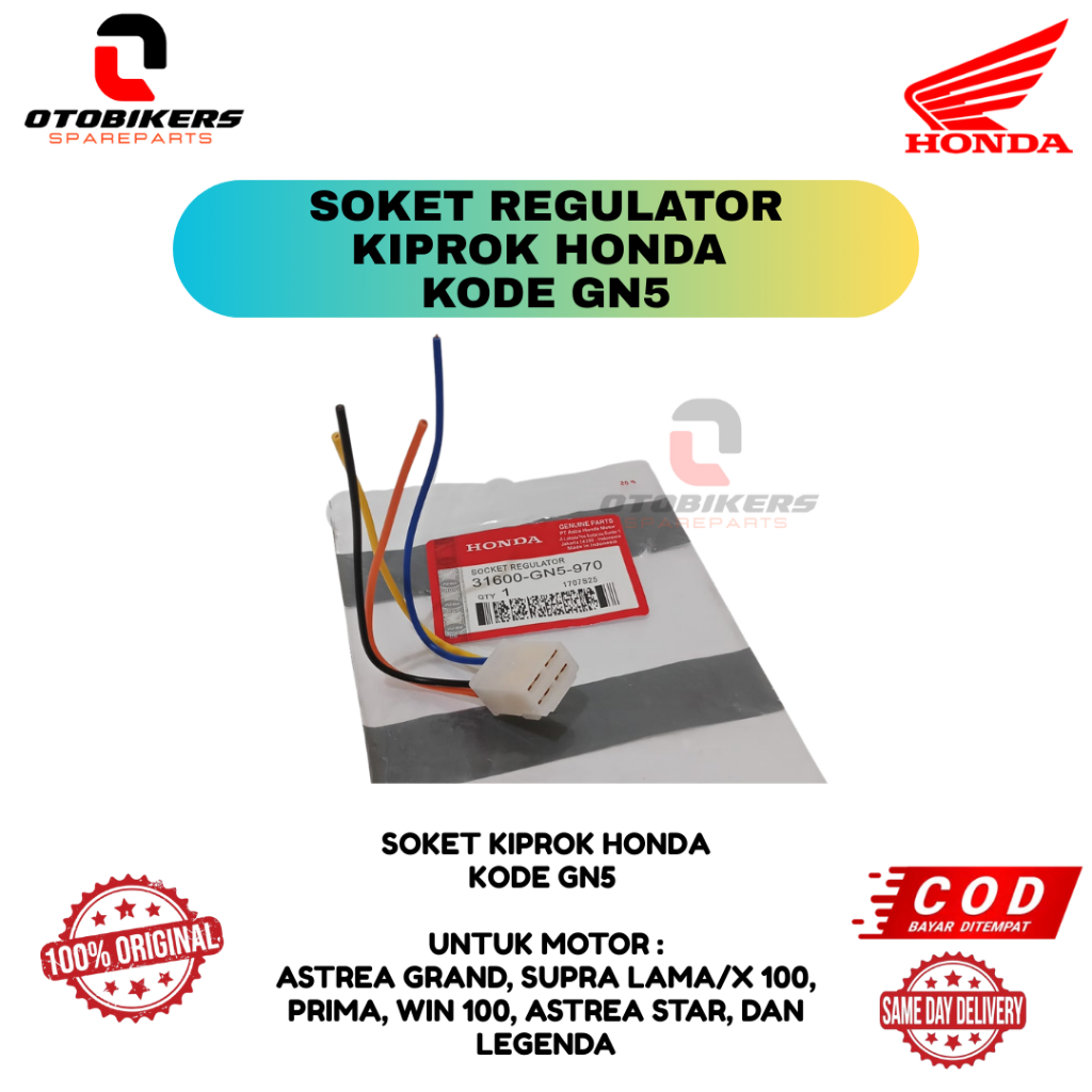 SOKET REGULATOR KIPROK HONDA GN5 | HONDA AHM ORIGINAL Astrea Grand, Supra Lama/X 100, Prima, Win 100